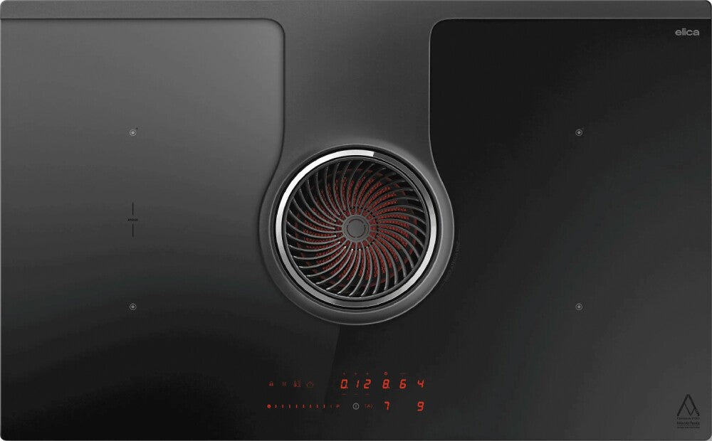 Elica NIKOLATESLA ONE EVO BL/A/83 Evo Collection Piano cottura a induzione con cappa integrata cm. 83 - vetro nero